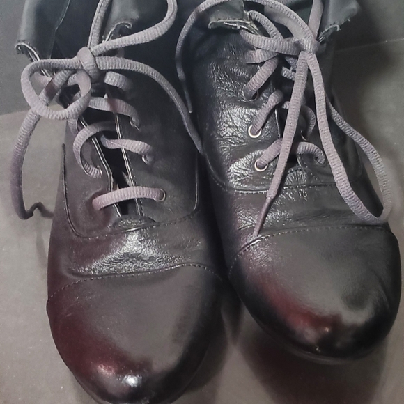 Vintage Women's Black Leather Booties sz 11 - Picture 4 of 6